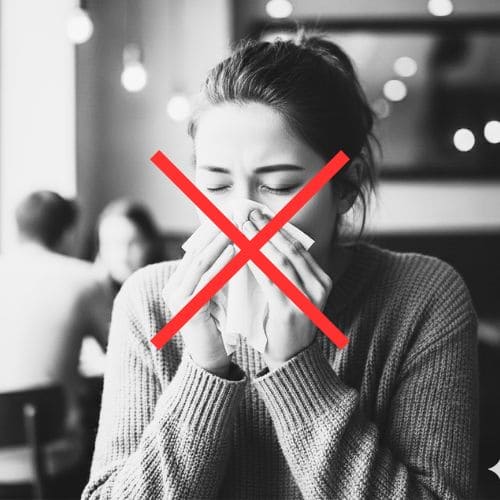 鼻をかむ行為