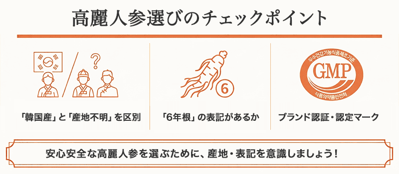 高麗人参選びのチェックポイント