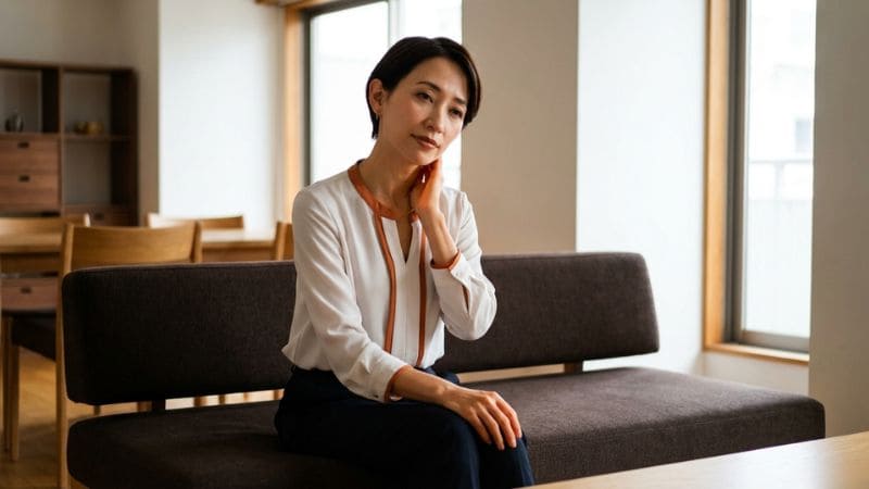 血流低下で不調を感じる40代女性