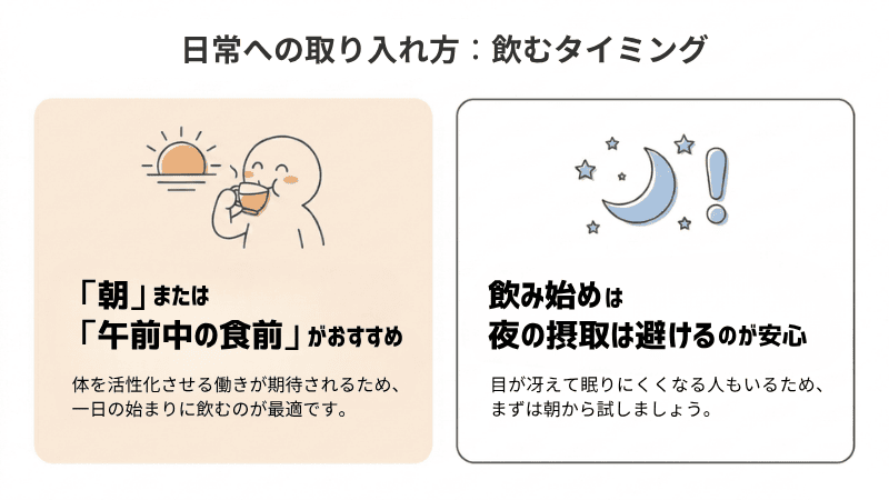 高麗人参の日常への取り入れ方：飲むタイミング