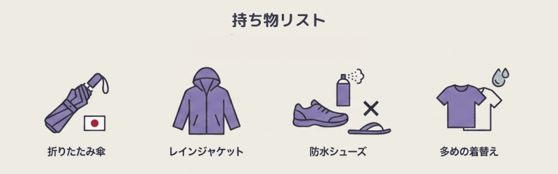 雨対策の持ち物リスト